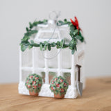 White Glass Greenhouse Ornament