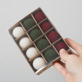 Flocked Ball Ornaments - Set of 12