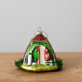 Tent with Plaid Roof Ornament