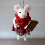 Mouse in Plaid Skirt & Drink Ornament