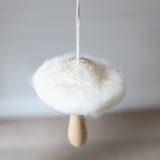 Off-White Felt Top Mushroom Ornaments
