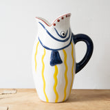 Yellow Stripe Fish Jug