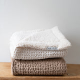 Waffle Teddy Crib Blanket