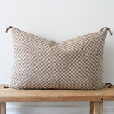 Block Print Check Linen Pillow