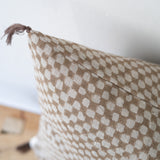 Block Print Check Linen Pillow