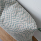 Block Print Check Linen Pillow
