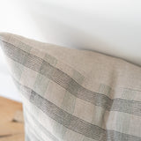 Block Print Plaid Linen Pillow
