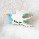 Swallow & Leaf Bird Hair Claw Clip