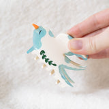 Swallow & Leaf Bird Hair Claw Clip