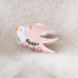 Swallow & Leaf Bird Hair Claw Clip