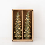 Tree Shaped Taper Candles - Set of 2