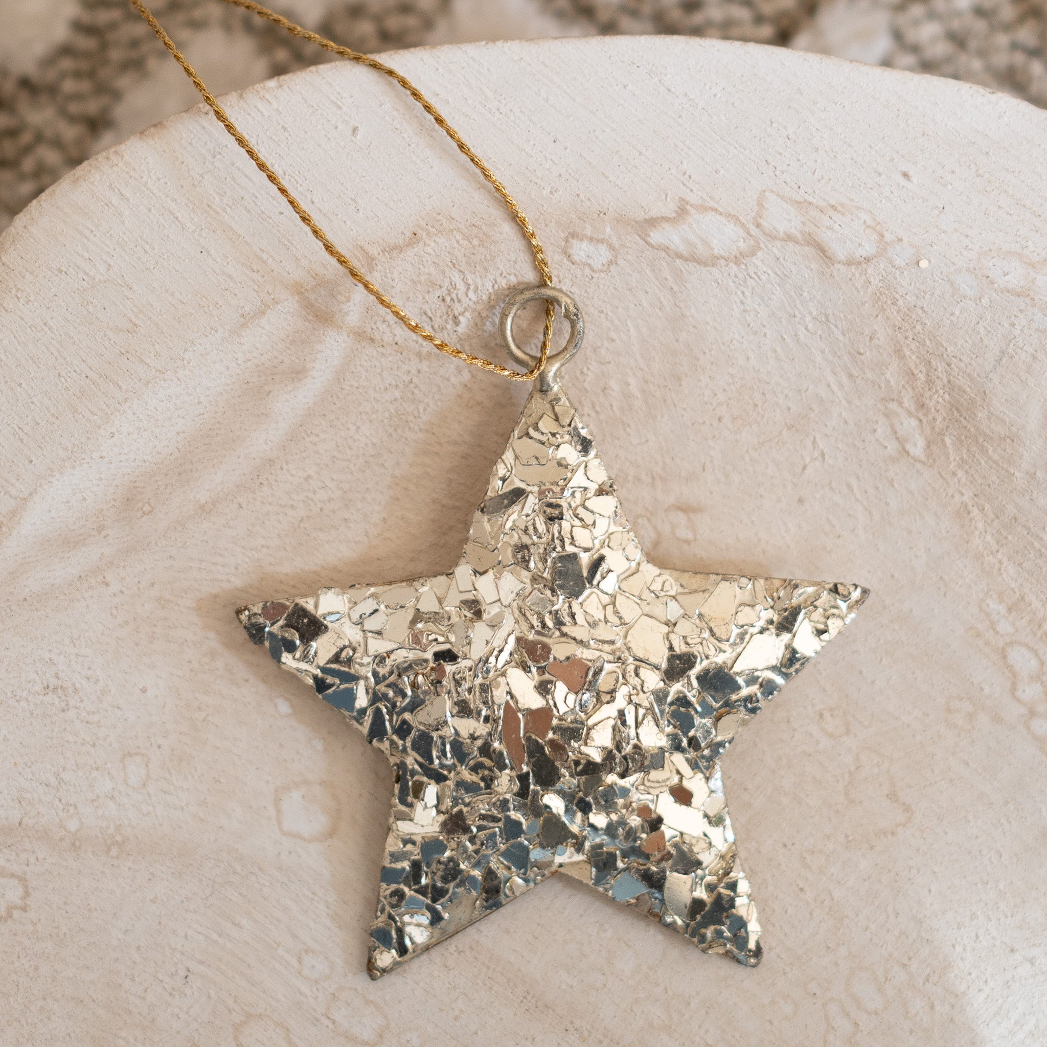Crushed Glass Glitter Star Ornament SOCCO Living