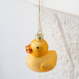 Glass Rubber Duck Ornament