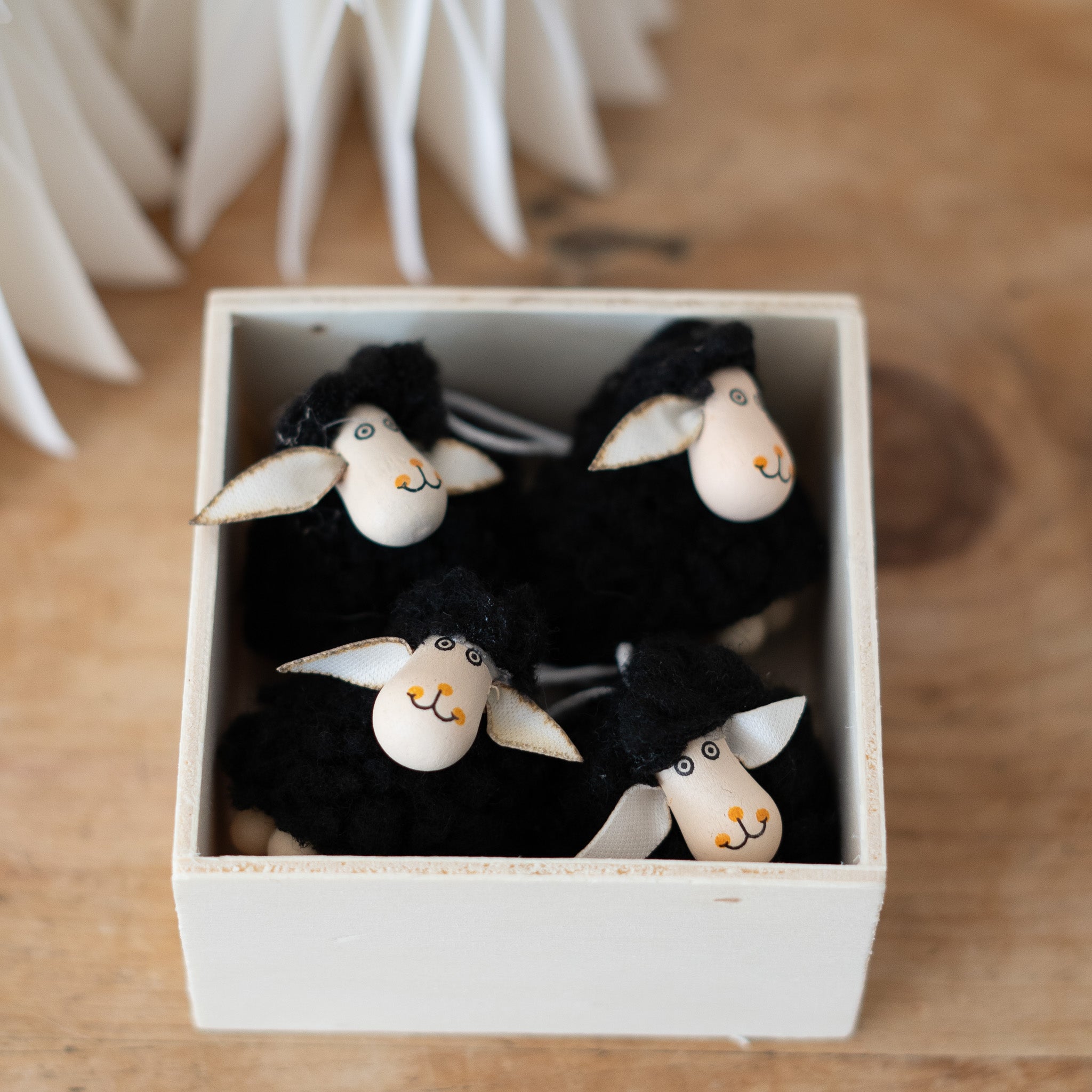 Boxed Set of 4 Wooly Sheep