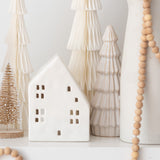 Stoneware House Tealight Holder