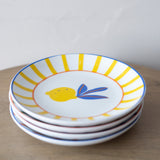 Citrus Burst Appetizer Plates - Set of 4