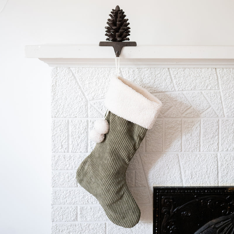 Green Corduroy Stocking