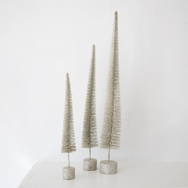 Set of 3 Silver Bristle Trees