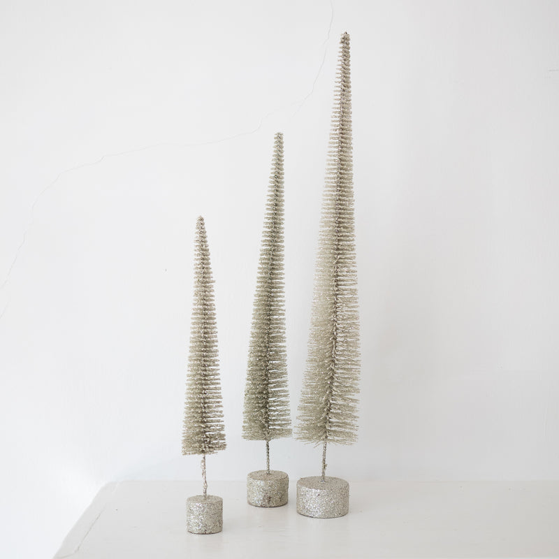 Set of 3 Silver Bristle Trees