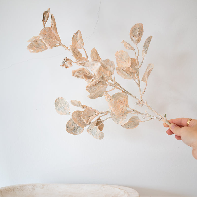 Faux Painted Eucalyptus Leaf Pick 33"
