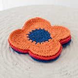Poppy Crochet Coasters - Set of 4