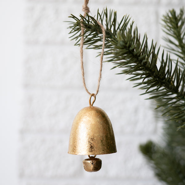 Gold Metal Bell Ornament Foil Finish