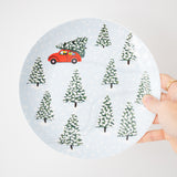 Red Car & Tree Small Plate