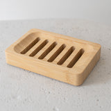 Soap Dish Slatted Bamboo