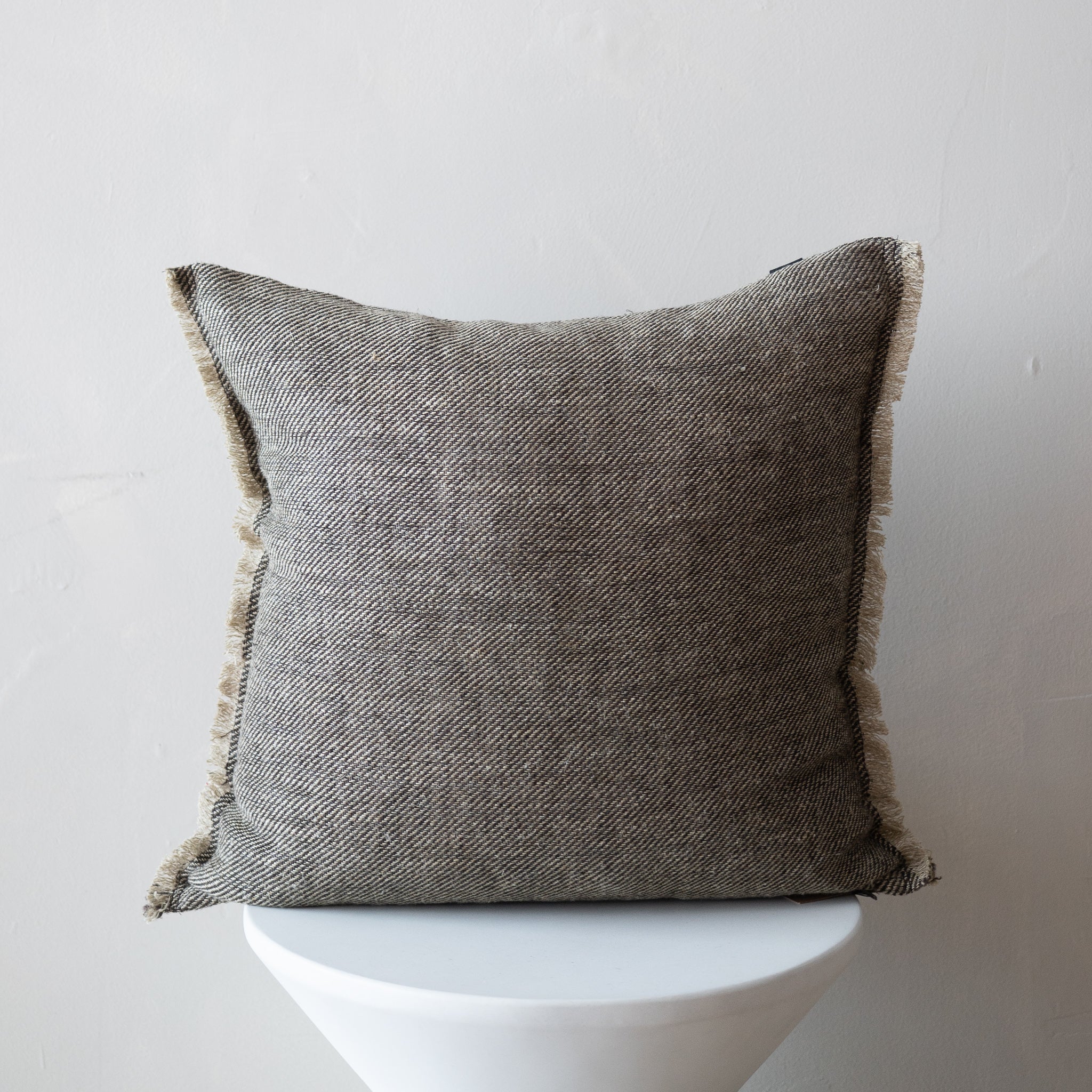 Flax Linen Decorative Pillow - Charcoal