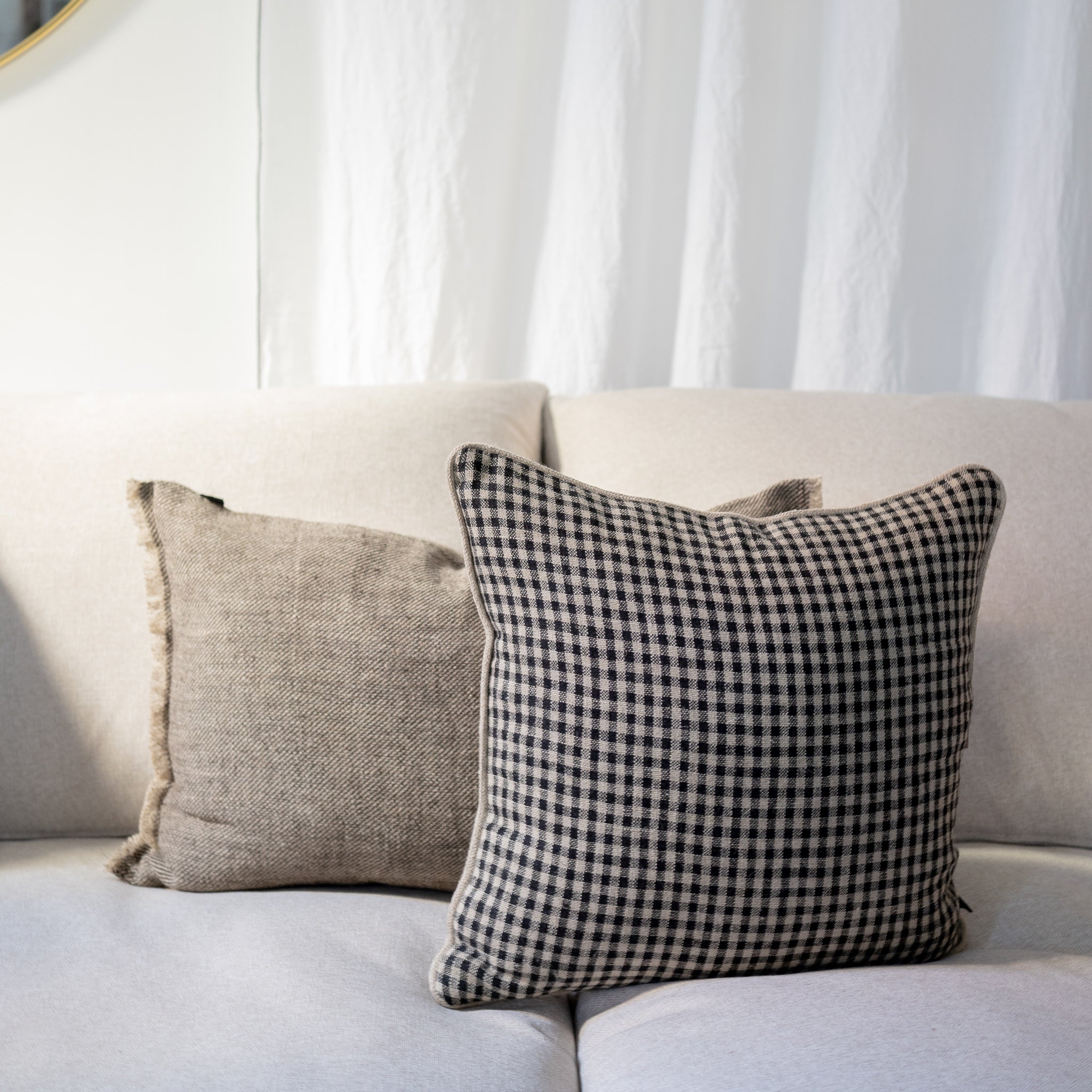 Piana Linen Decorative Pillow - Charcoal