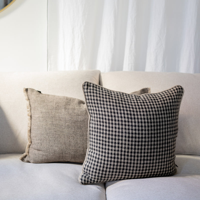 Piana Linen Decorative Pillow - Charcoal