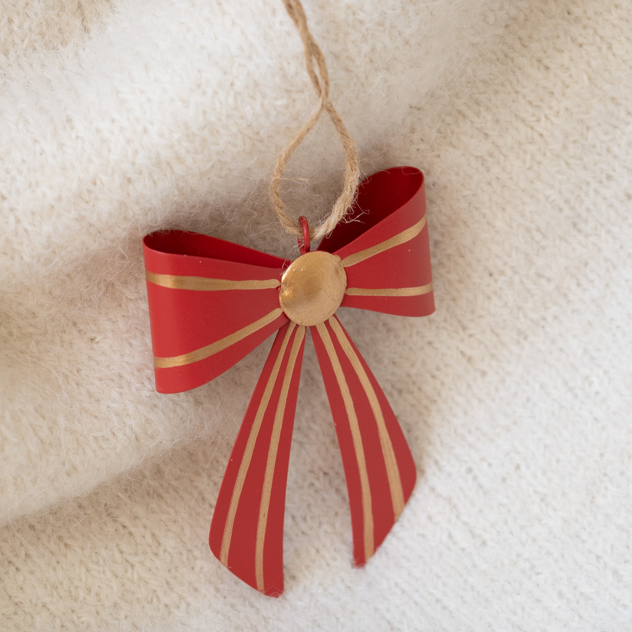 Metal Red Ribbon Ornament