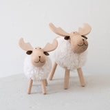 Wood Standing Reindeer Table Piece