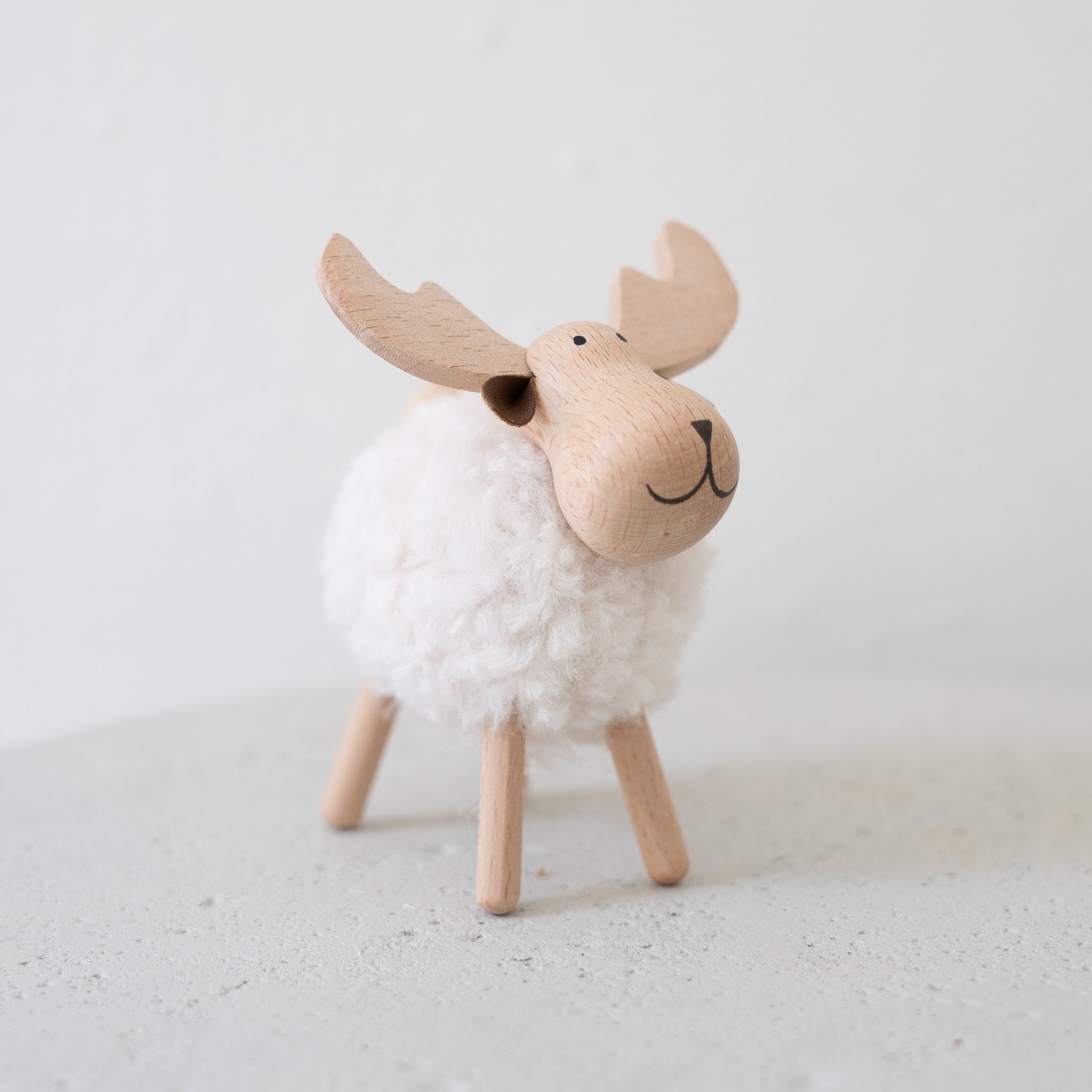 Wood Standing Reindeer Table Piece