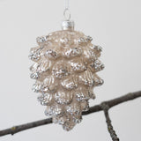 Silver Glitter Pinecone Ornament