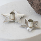 Silver Metal Star Taper Holder