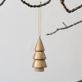 Turned Wood Tree Ornament - Gold