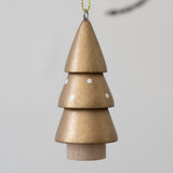 Turned Wood Tree Ornament - Gold