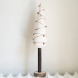Fluffy Knit Tree on Wood Base