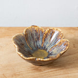 Brown Flower-Shaped Stoneware Bowl
