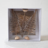 Set of 3 Snowy Mini Bristle Trees