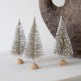 Set of 3 Snowy Mini Bristle Trees
