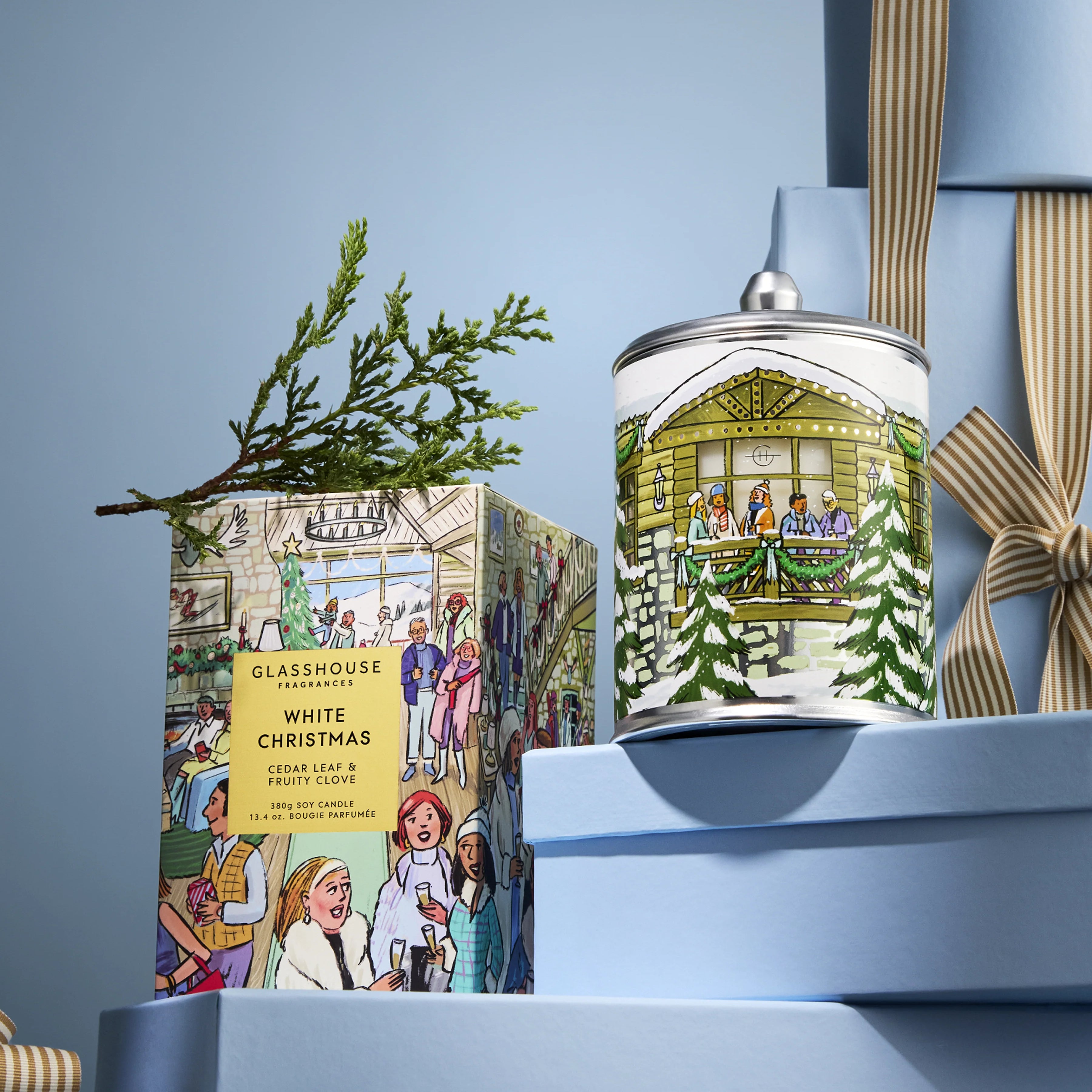 White Christmas Candle