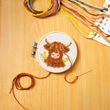 Highland Cow Mini Cross Stitch Embroidery Kit