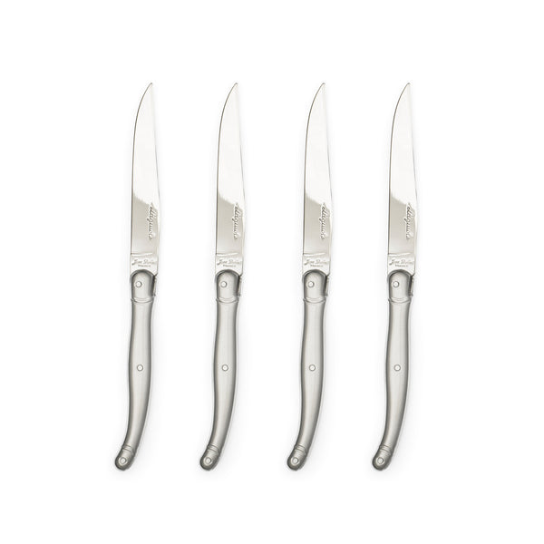 Laguiole Smooth Knife Set Brushed Stainless 4pc