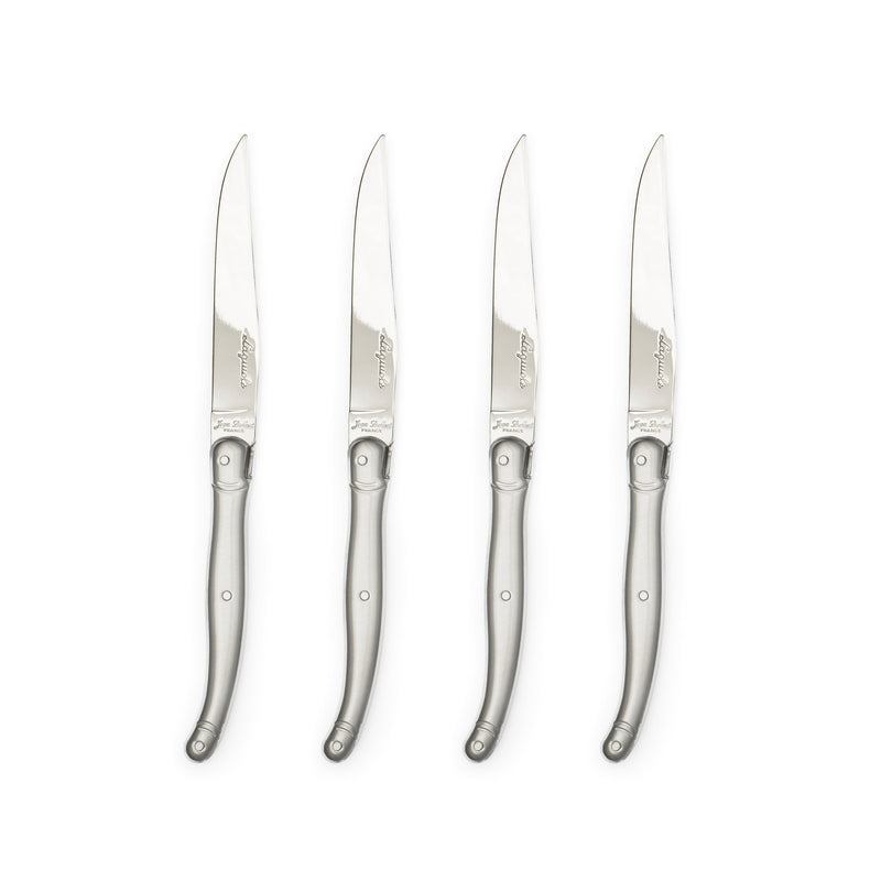 Laguiole Smooth Knife Set Brushed Stainless 4pc