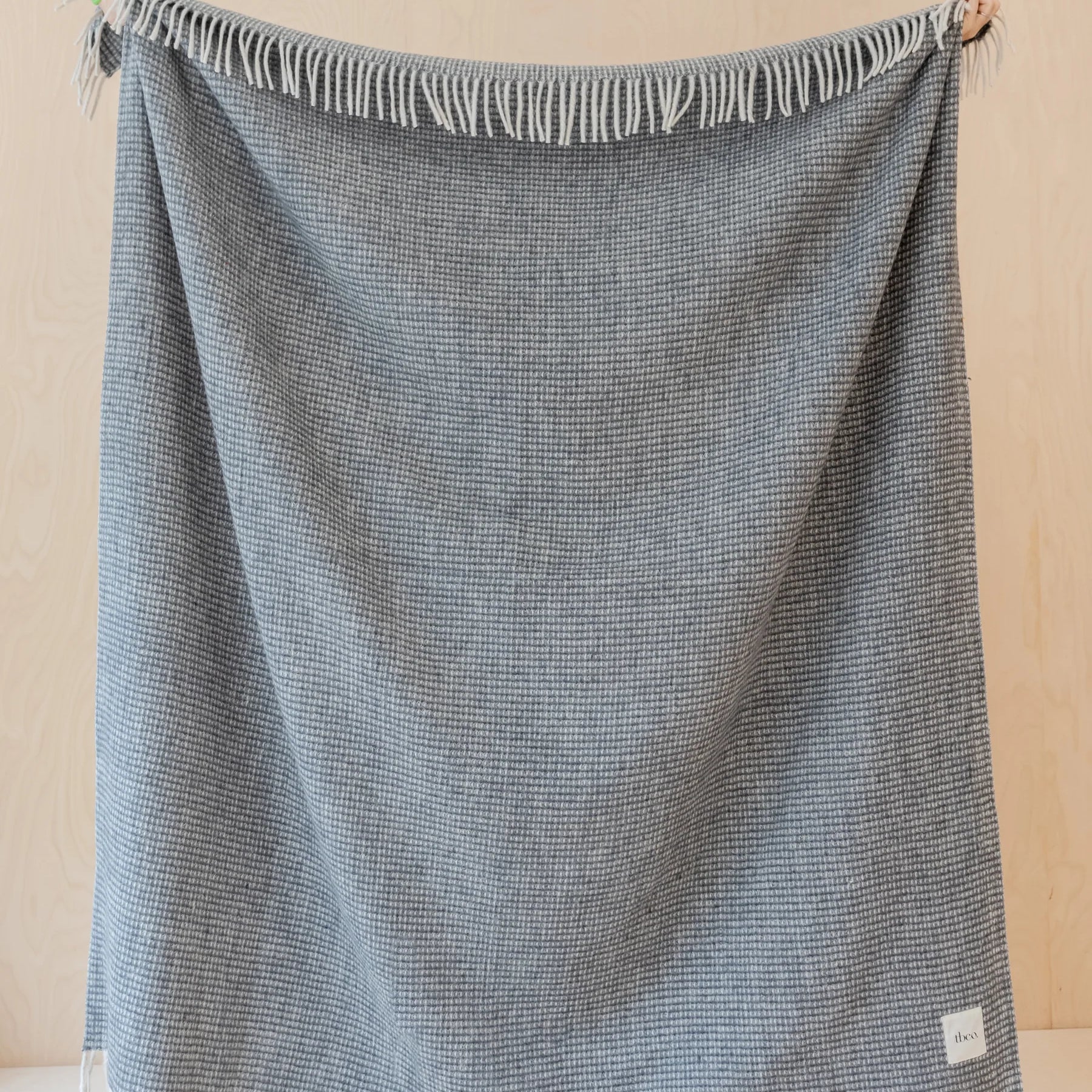 Waffle Recycled Wool Throw Blanket