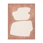Abstract art piece with white shapes on a brown background