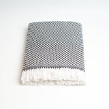 Charcoal & White Cashmere Blanket
