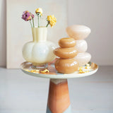 Opaque Glass Pleated Vase